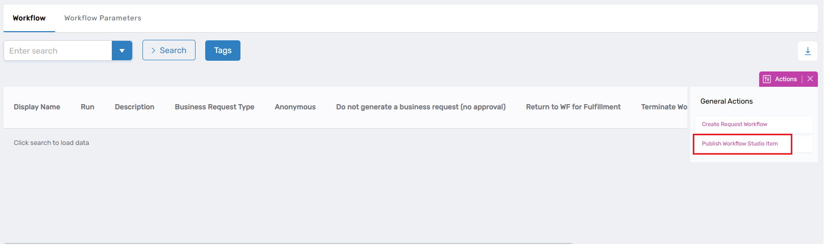 Workflow Page