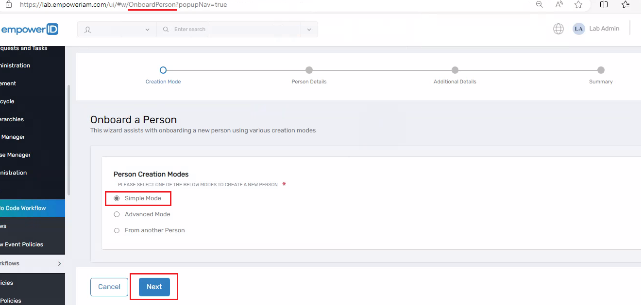 Workflow Page