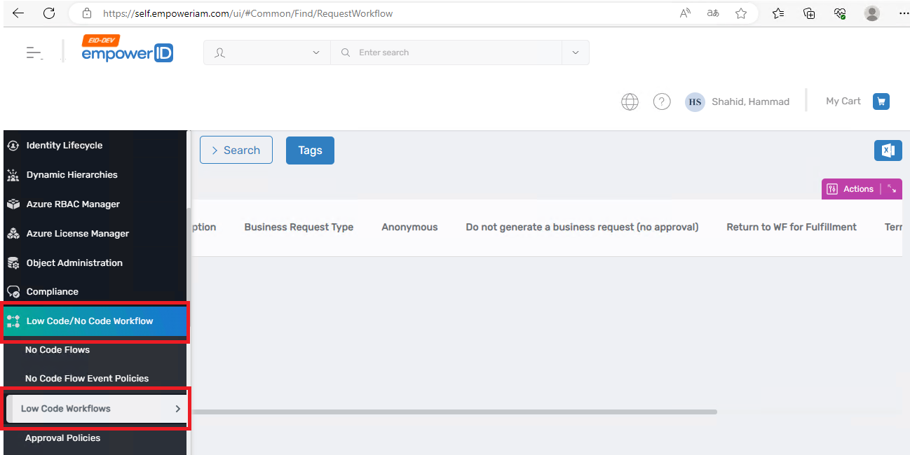 Workflow Page