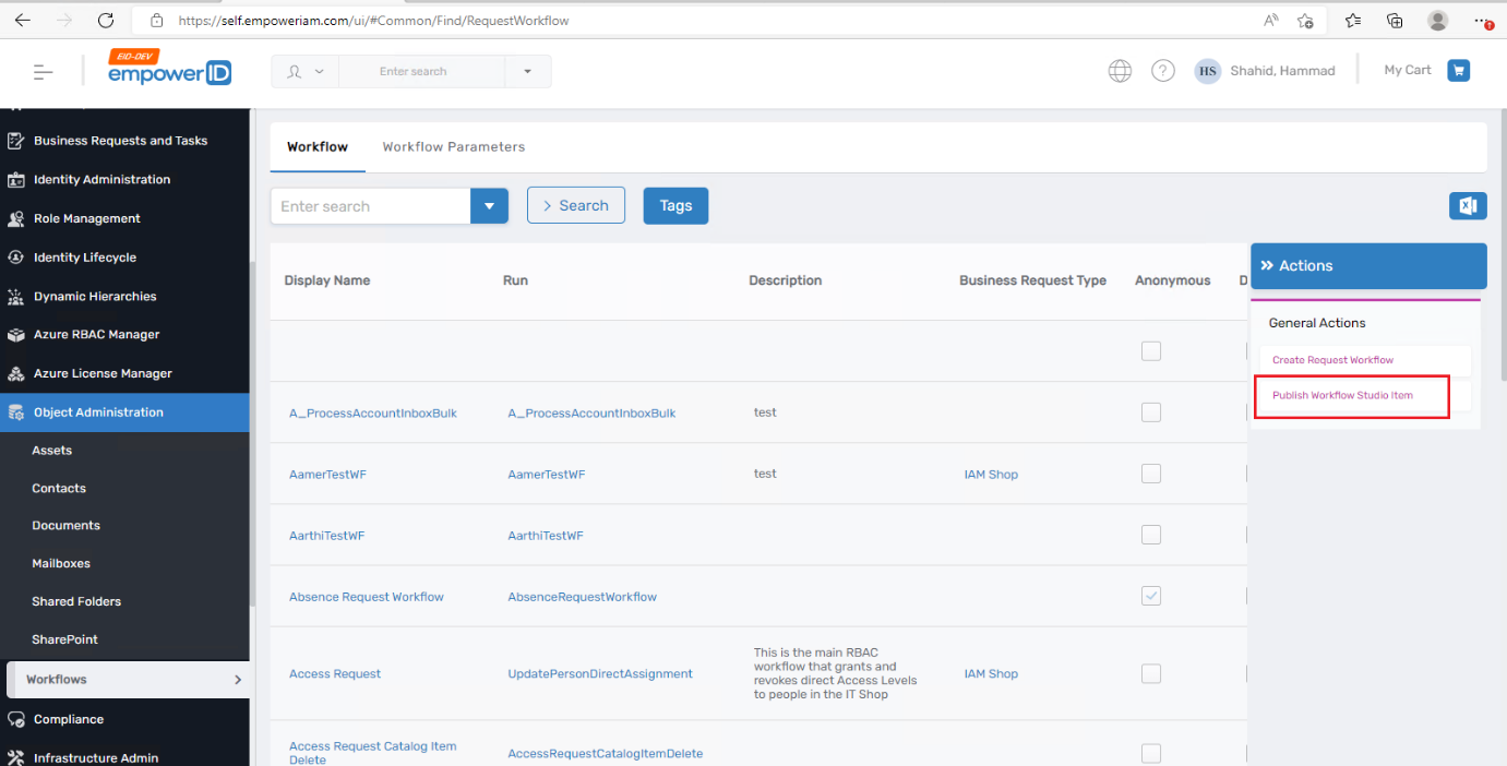Workflow Page