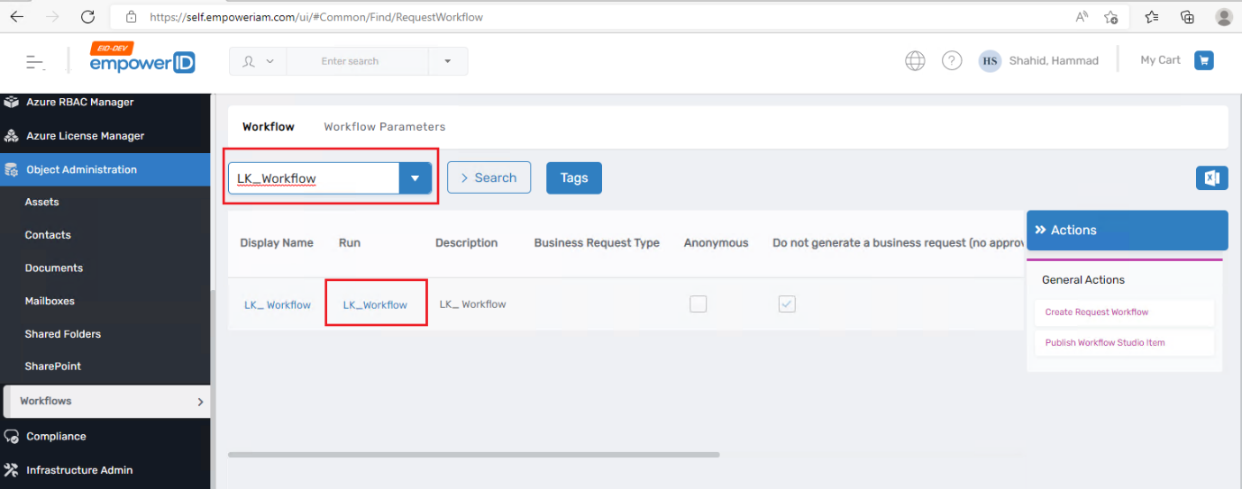 Workflow Page