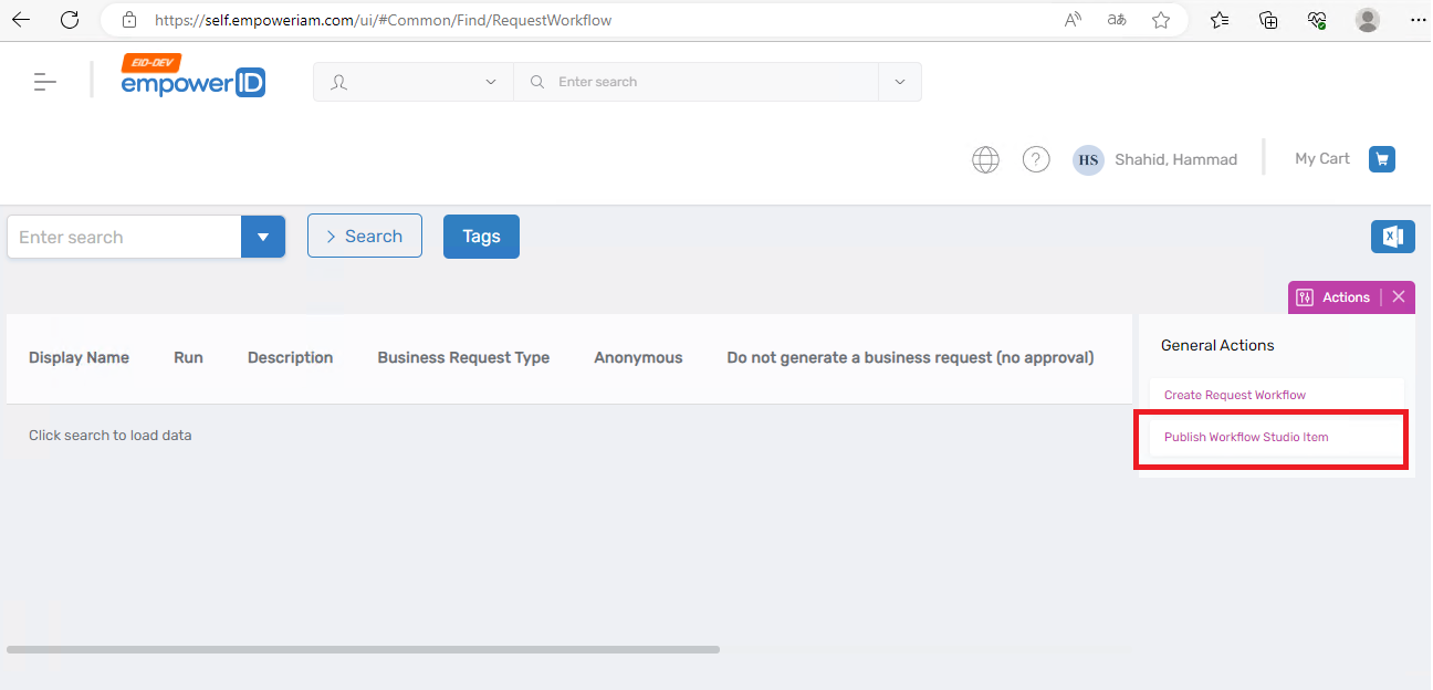 Workflow Page