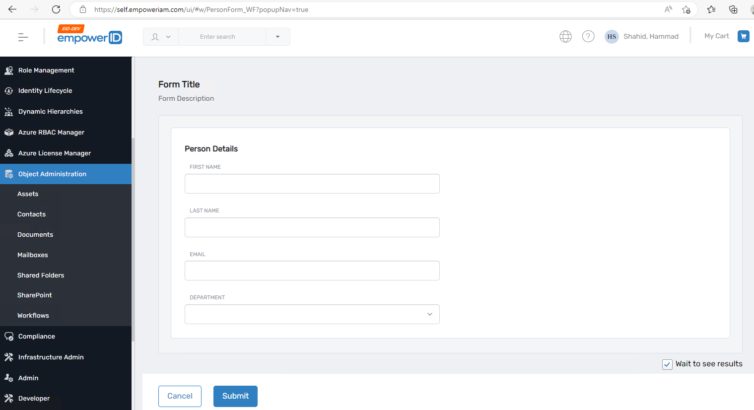 Workflow Page