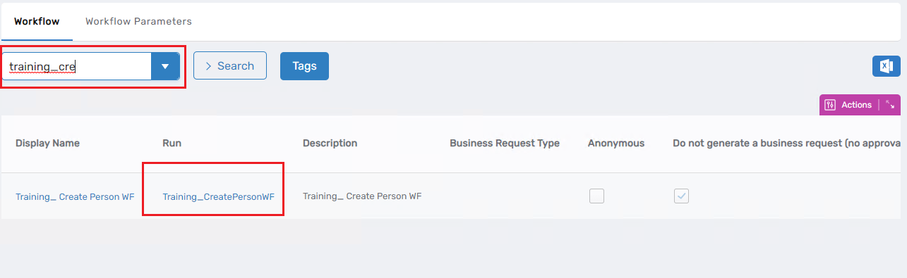 Workflow Page
