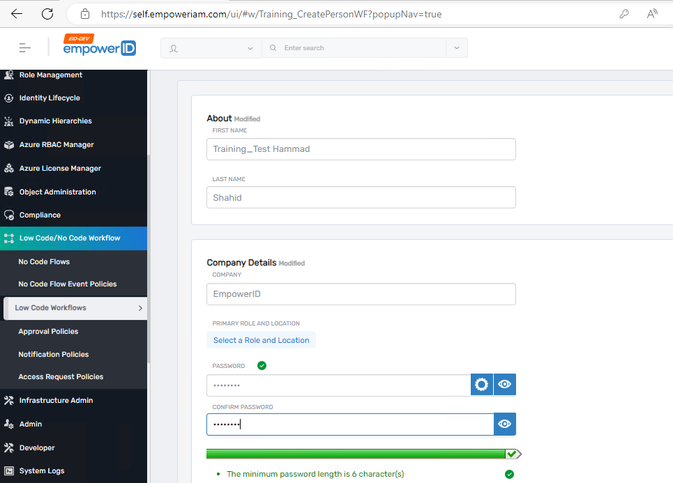 Workflow Page