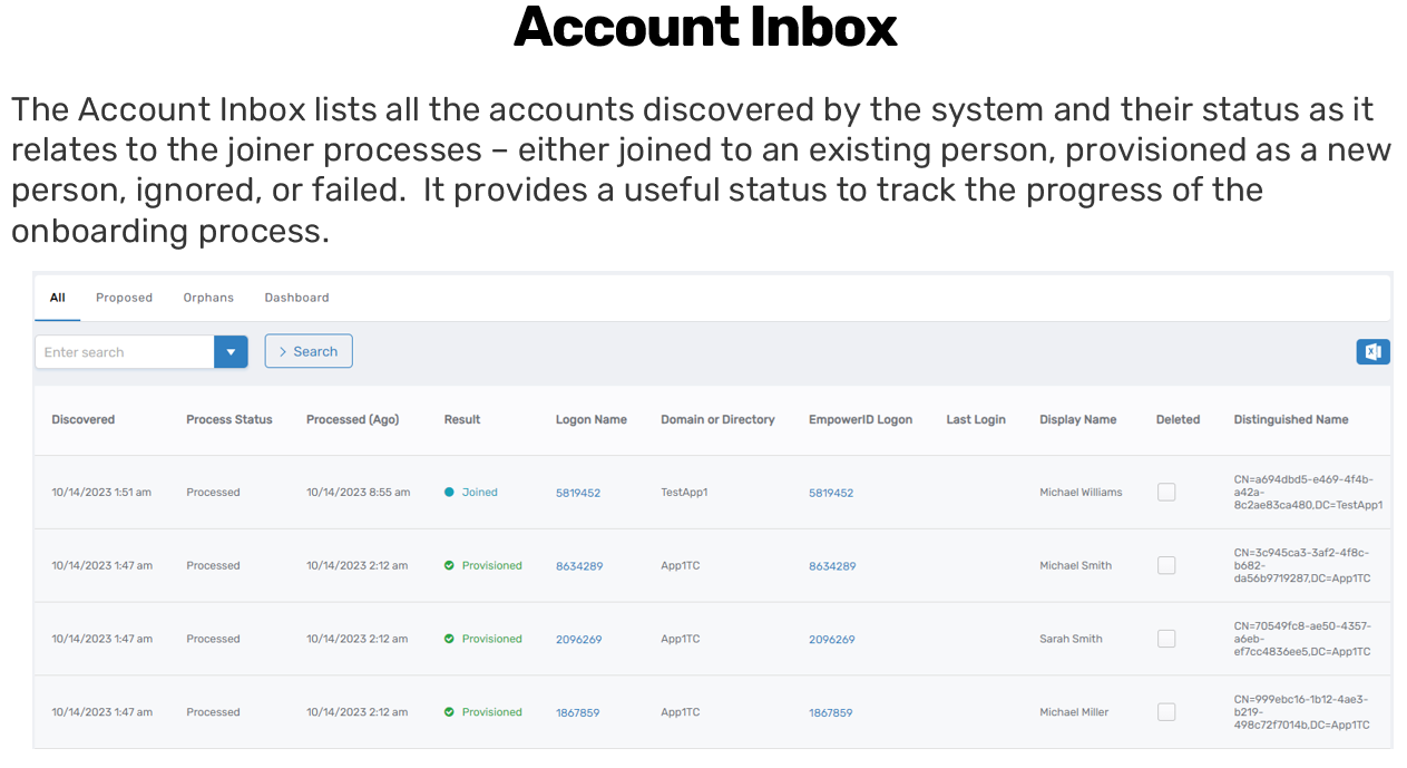 Identity Lifecycle Settings - Account Inbox