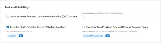 Acount Store Business Role settings