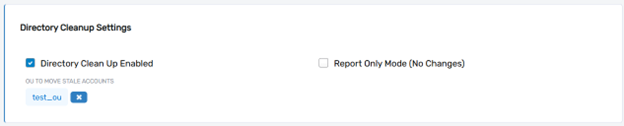 Acount Store Directory Cleanup settings