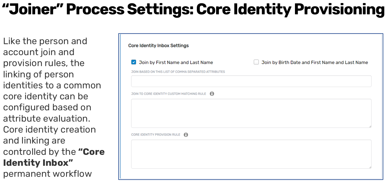 Identity Lifecycle Settings - Core Identity Rules