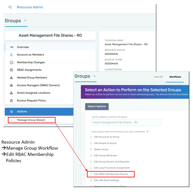 Assigning Entitlements from the Manage Group Workflow