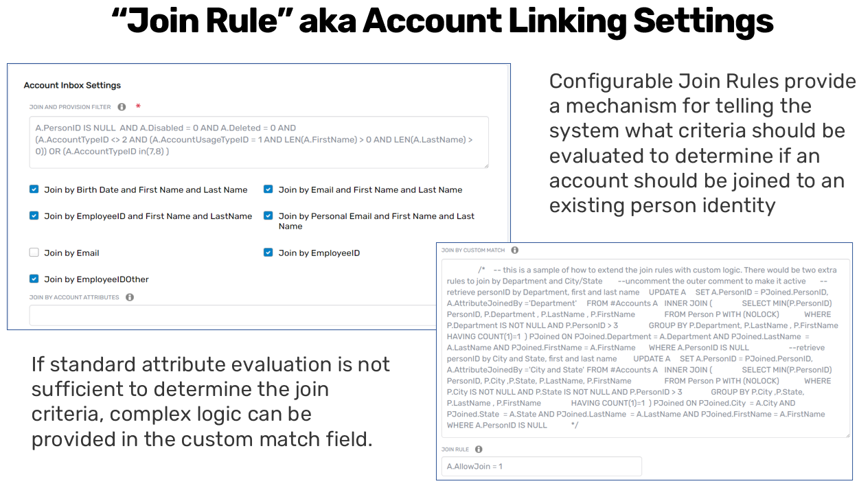 Identity Lifecycle Settings - Join Rules