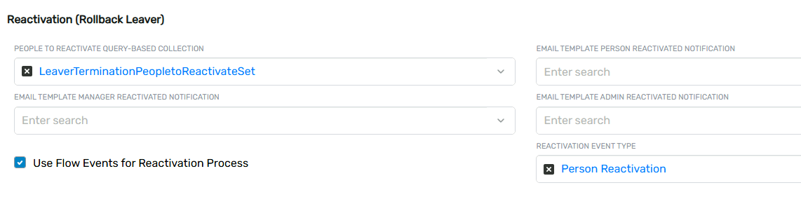 Identity Lifecycle Settings - Reactivation Configuration