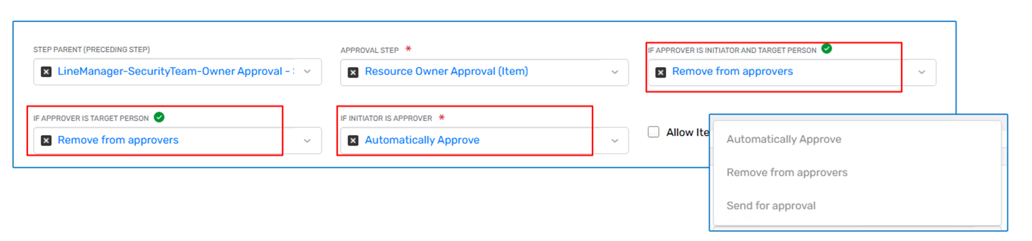 Configuration for 4-Eyes compliance